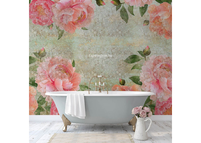 Design tapéta -Vintage florals with collage mix effect